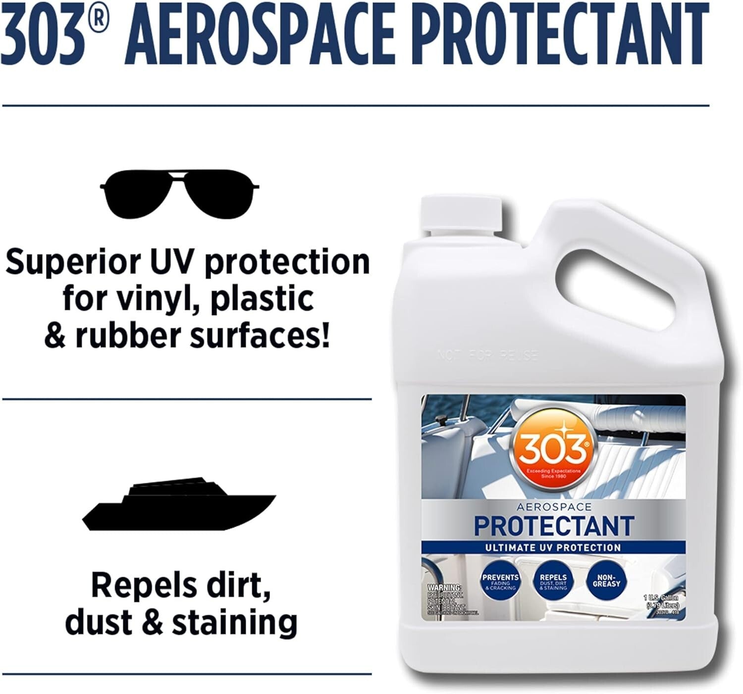 Non-Greasy 1 Gallon Marine Protectant Spray - Restore & Protect Outdoor Surfaces