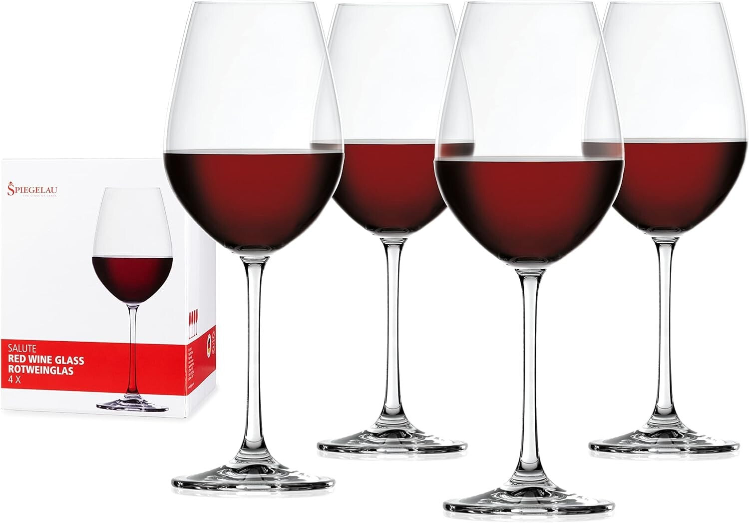 Dishwasher Safe Stylish Red Wine Glasses – 4 Count of Premium Crystal Elegance
