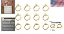 Load image into Gallery viewer, Versatile 12 Pcs Solid Brass Cabinet Ring Pulls - Gold Handles for DIY Projects