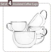 Load image into Gallery viewer, Borosilicate Double Wall Coffee Mugs - 9 oz Modern Design for Hot or Cold Drinks