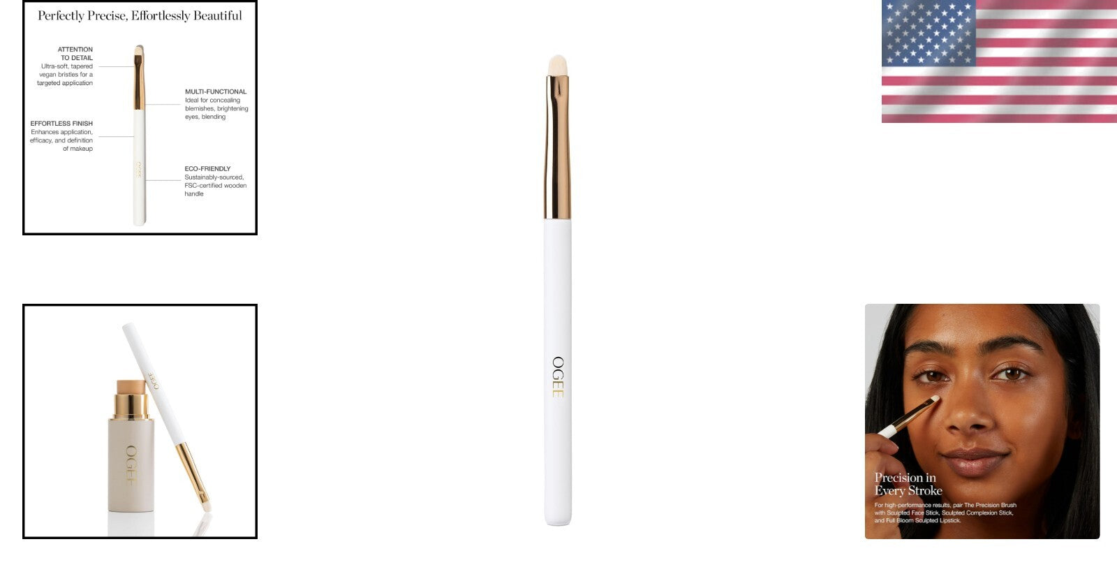 Cruelty-Free Vegan Makeup Brush with Tapered Synthetic Bristles - Durable Design