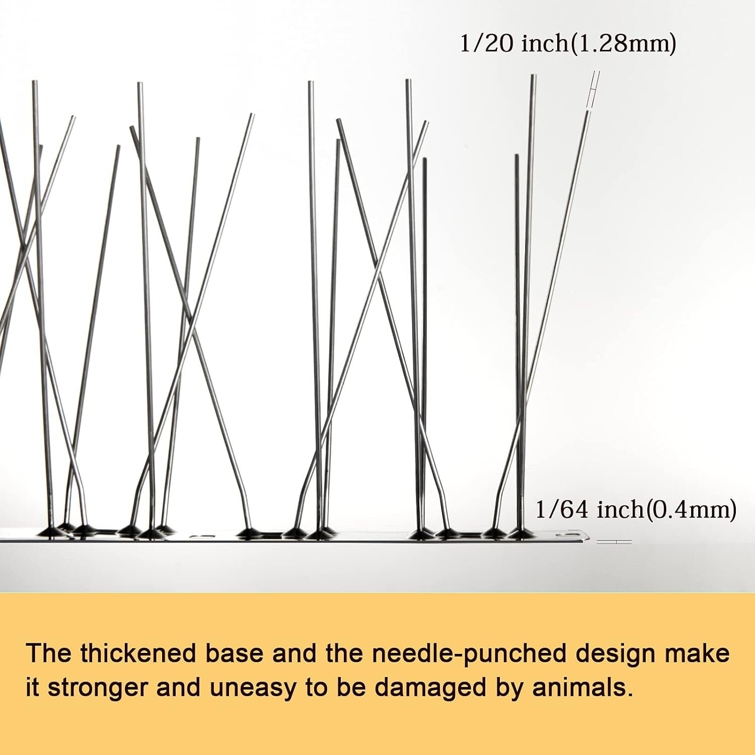 Weather-Resistant Bird Deterrent Spikes - 73.7 Feet, Ideal for Roofs and Gutters