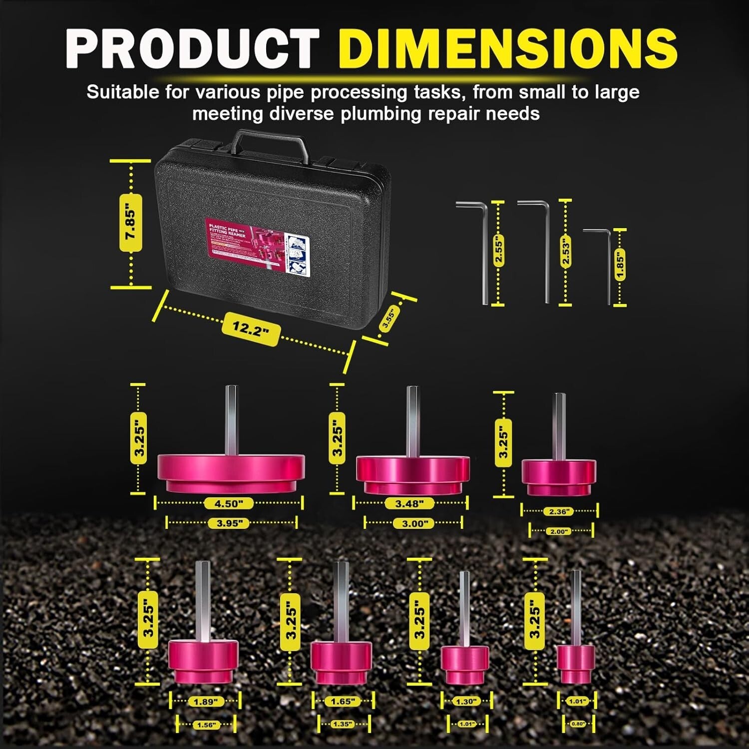 Durable Aluminum Alloy 7-Piece Pipe Reamer Kit for Leak-Free Plumbing Repairs