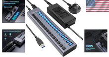 Load image into Gallery viewer, High-Speed 16-Port USB 3.0 Splitter - Durable Design with On/Off Switches