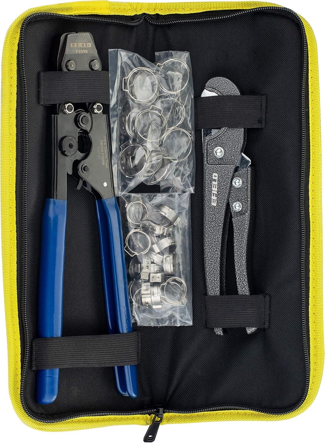 1/2 Inch PEX Plumbing Kit: 2 Rolls, Brass Fittings, Cutter & J-Clamps Included