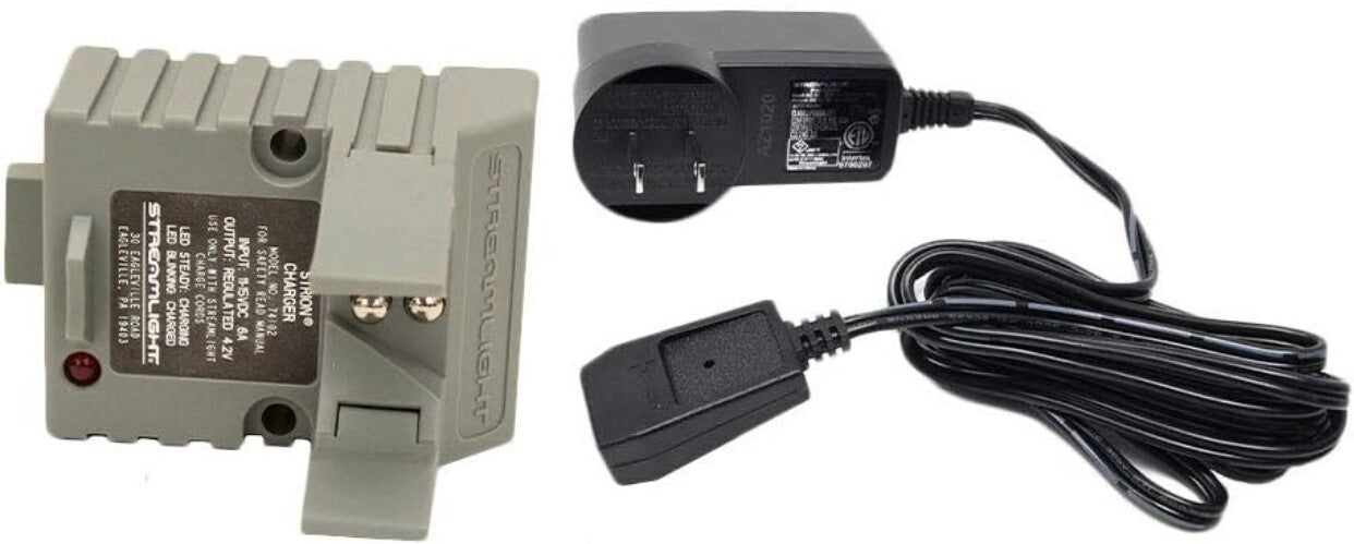 Compact Strion Flashlight Charger Holder with AC Wall Adapter - LED Indicator