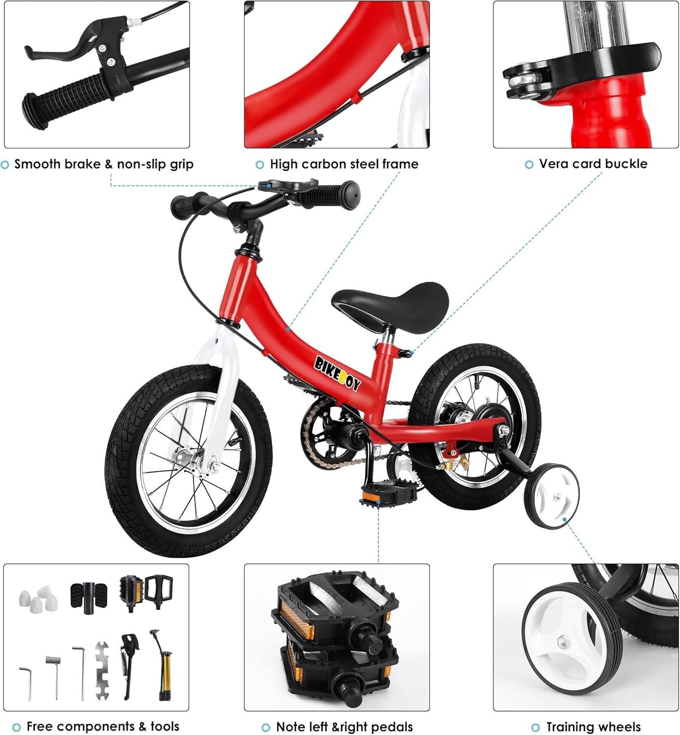Convertible Balance Bike for Ages 2-7 - Durable Carbon Steel & Easy Switch