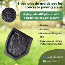 Load image into Gallery viewer, 6 Pack Reusable Concrete Molds for Stunning Flagstone Pathway Designs