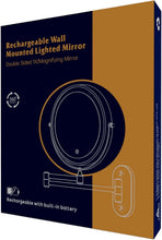 Load image into Gallery viewer, Double-Sided 8-Inch Wall-Mounted Mirror with 10X Magnification - Polished Silver