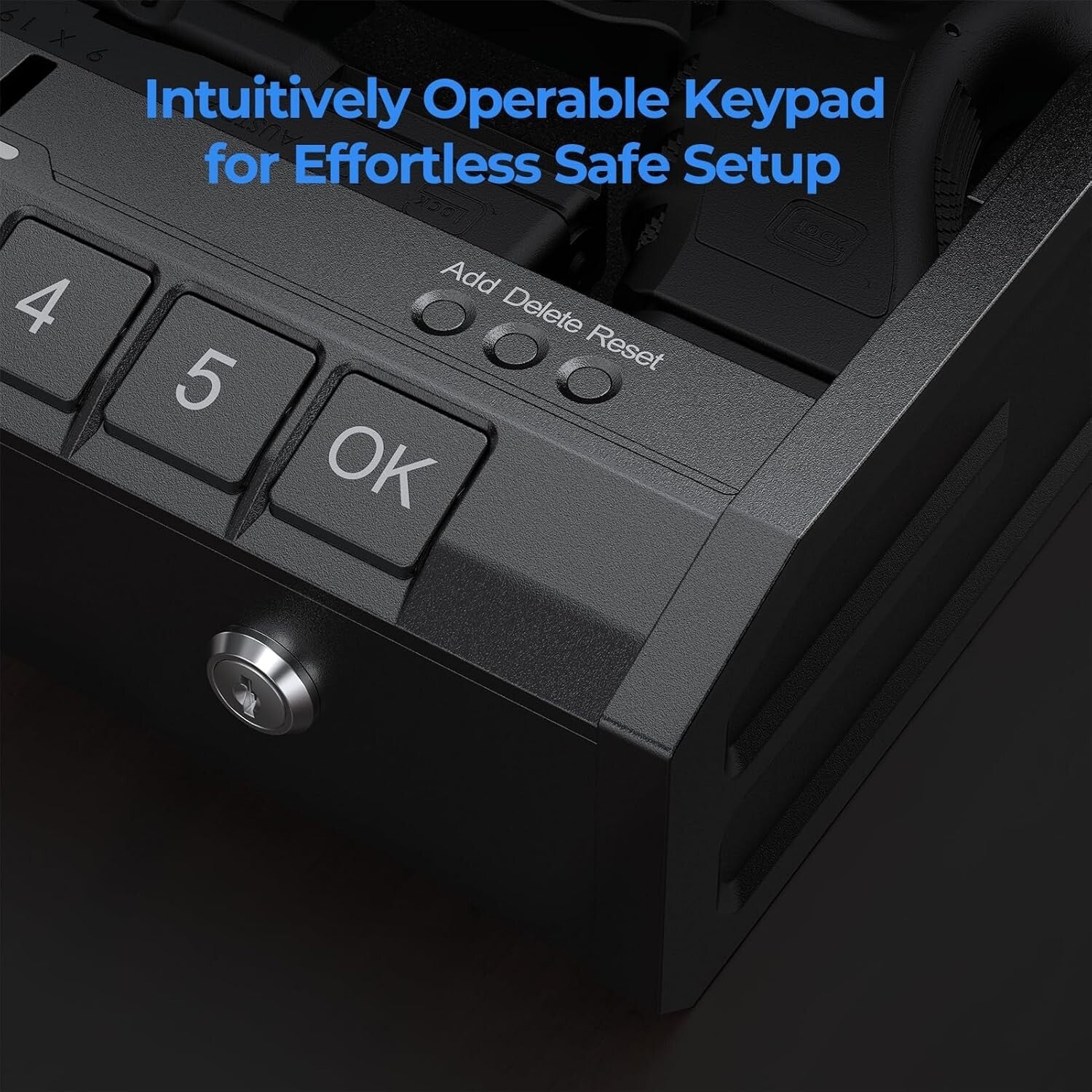 Compact Biometric Gun Safe for Home, Nightstand & Car – Fingerprint Access & Key