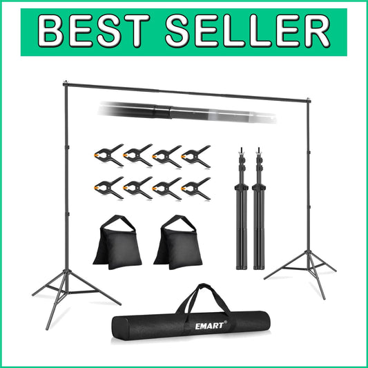Sturdy 10x7ft Photography Backdrop Support Kit - Ideal for Weddings & Parties