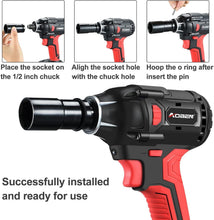 Load image into Gallery viewer, Ergonomic Cordless Impact Wrench - 400N.m Torque with 6 Sockets &amp; Tool Bag