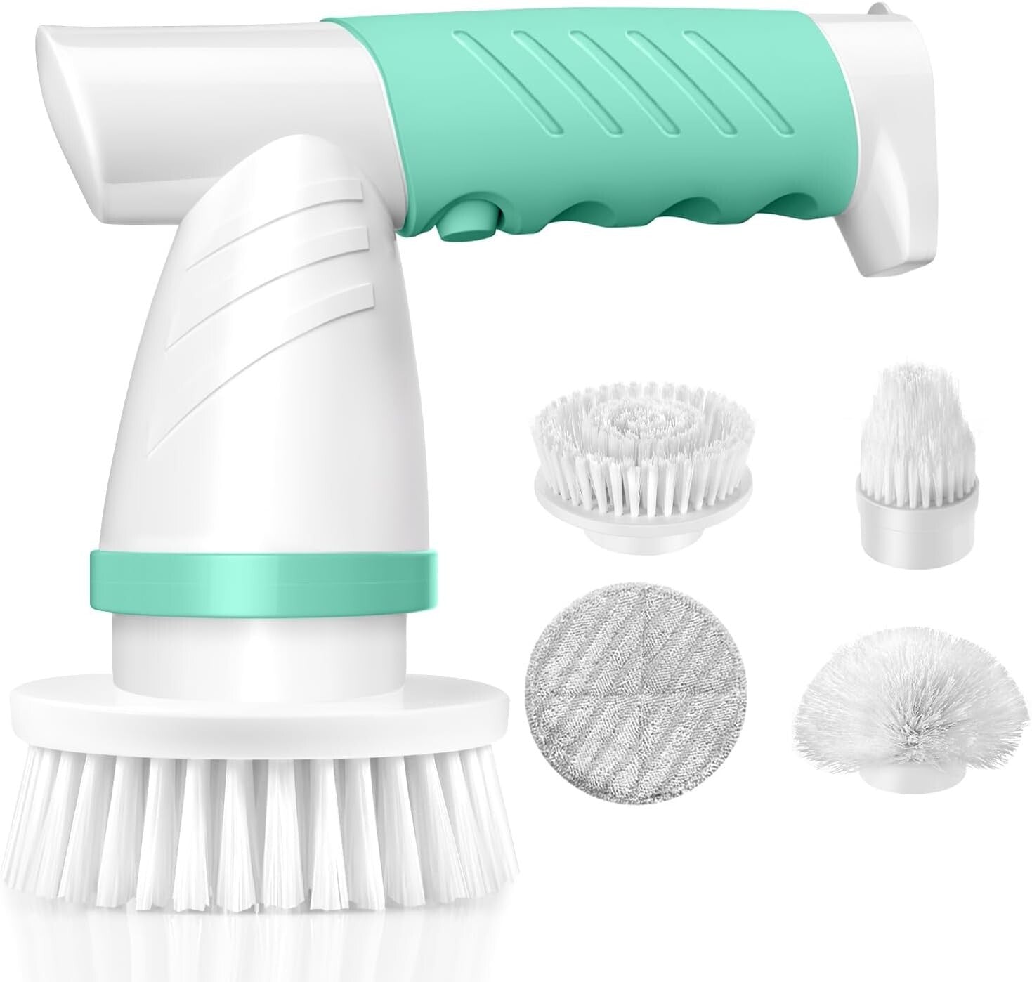 Lightweight Rechargeable Electric Spin Scrubber with 4 Brush Heads – Beach Glass