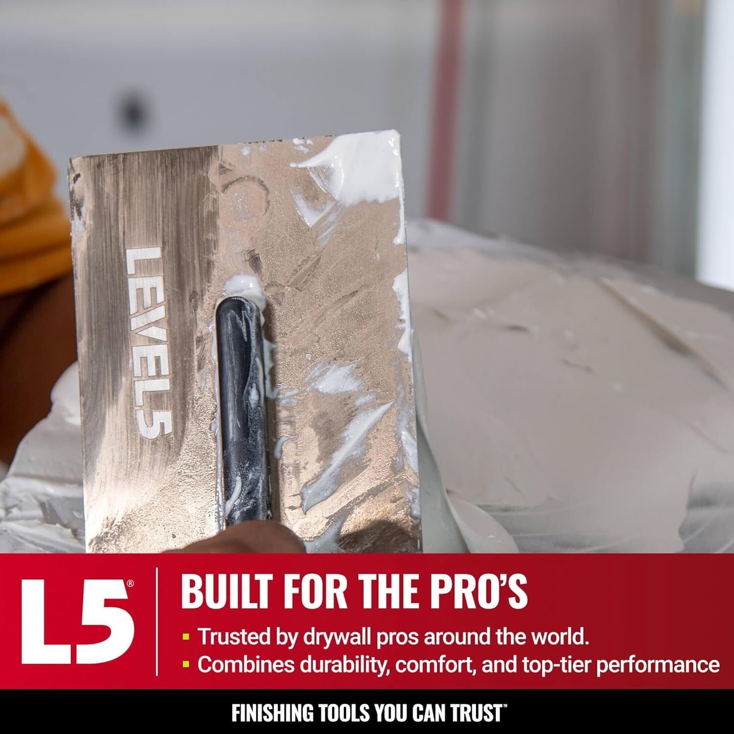 Durable 16" Flat Trowel with Impact-Resistant Handle for Perfect Wall Finishes