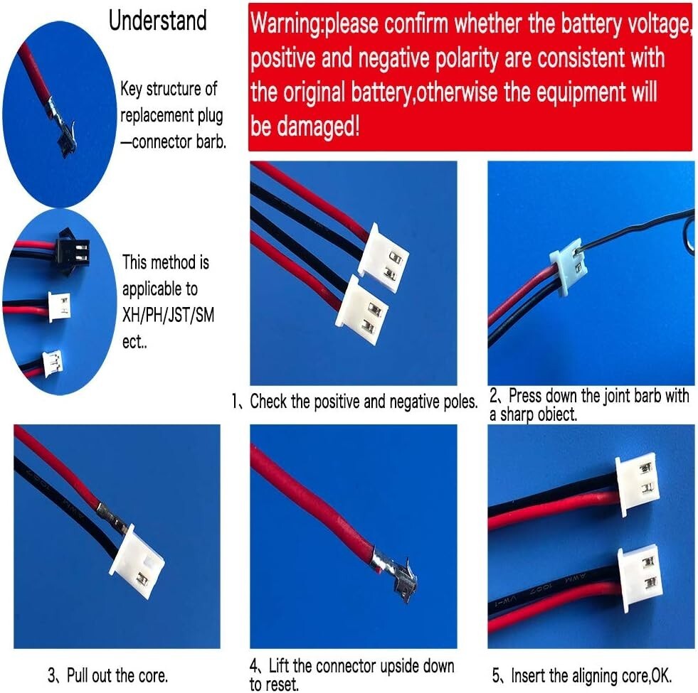 6600mAh 3.7V Rechargeable Li-ion Battery with JST Plug - Real Capacity Assurance