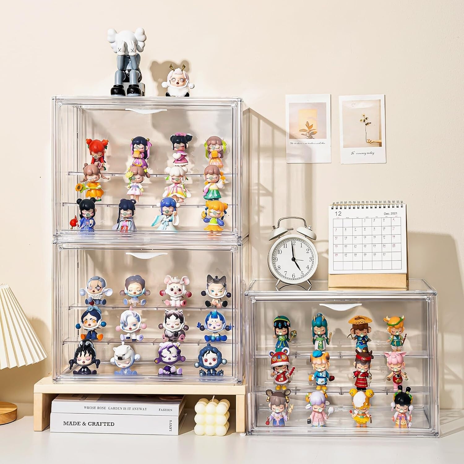Stylish 3-Tier Clear Acrylic Display Storage Boxes with Movable Plates