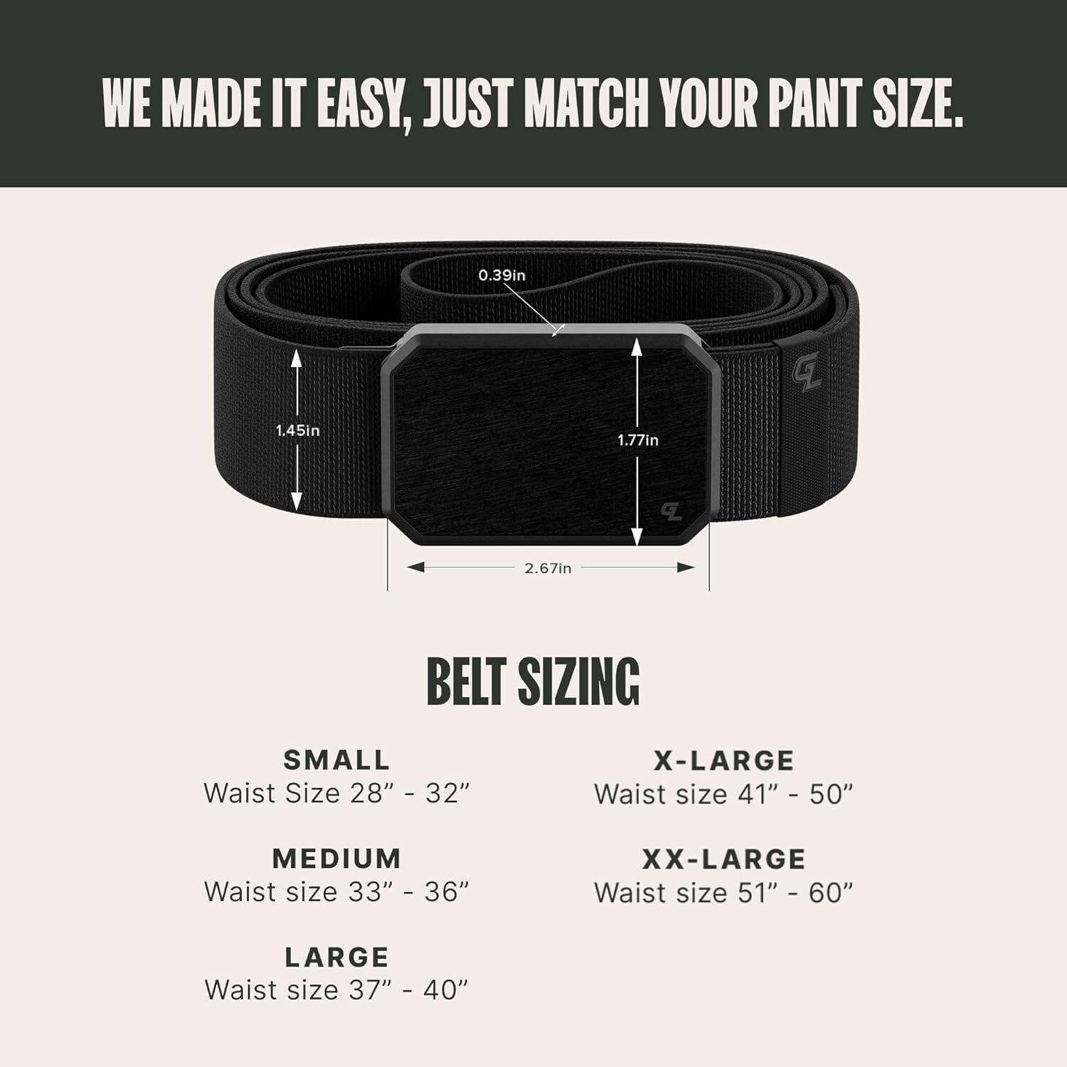 Groove Belt Men's Stretch Nylon Belt with Magnetic Buckle - Lifetime Coverage