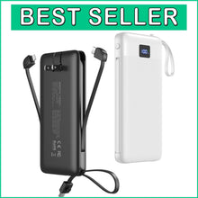 Load image into Gallery viewer, Ultra-Portable 10,000mAh Charger Set with Built-in Cables for iPhones &amp; Androids