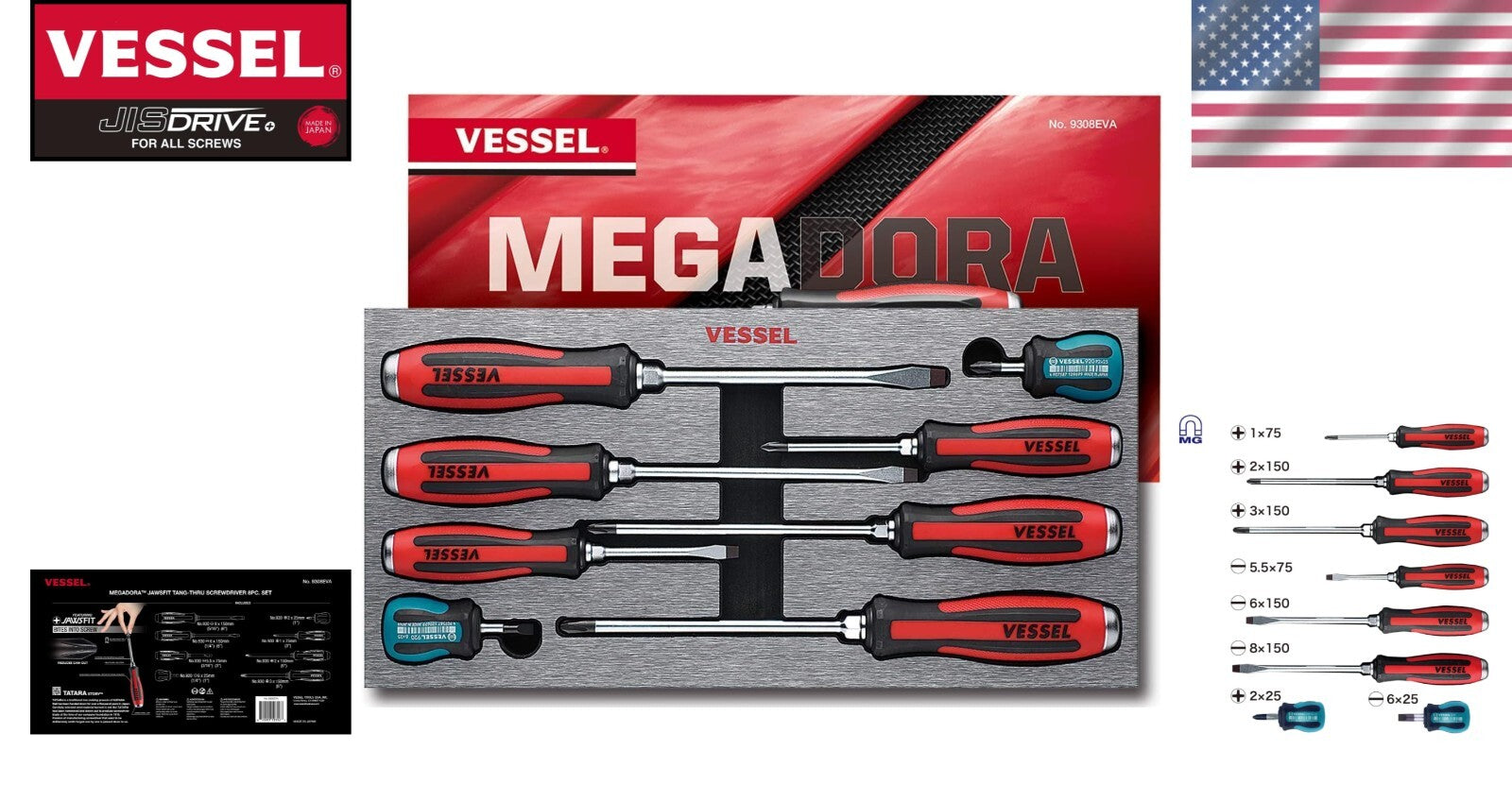 Versatile 8-Piece Screwdriver Set with EVA Foam Handle - Ideal for Home & Shop