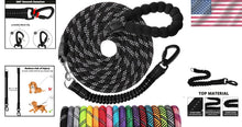 Load image into Gallery viewer, Reflective Long Dog Leash 100 FT - Bungee Safety &amp; Comfort Padded Handle