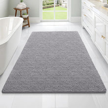 Load image into Gallery viewer, Grey Chenille Bath Mat 70" x 46" - Fluffy, Quick Dry, Machine Washable Accessory