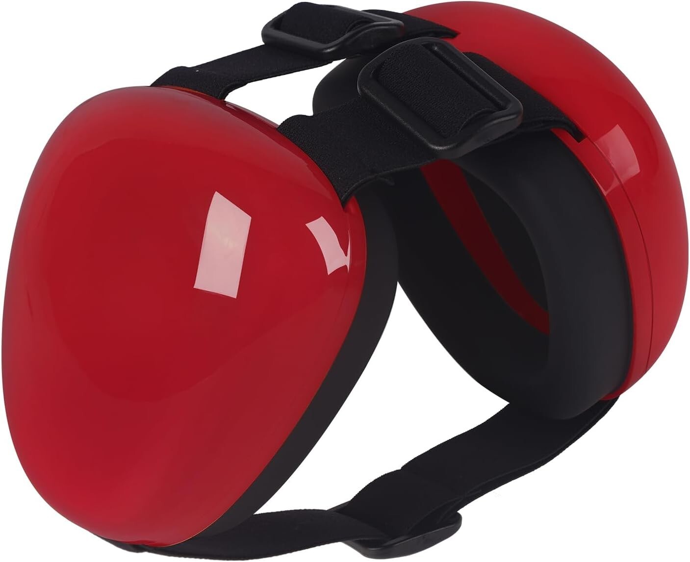 Comfortable Large Red Dog Earmuffs for Fireworks and Loud Noises - 29dB NRR