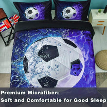 Load image into Gallery viewer, Stylish Twin Comforter Set 66x90 – 2-Piece Soccer Design for Boys and Girls