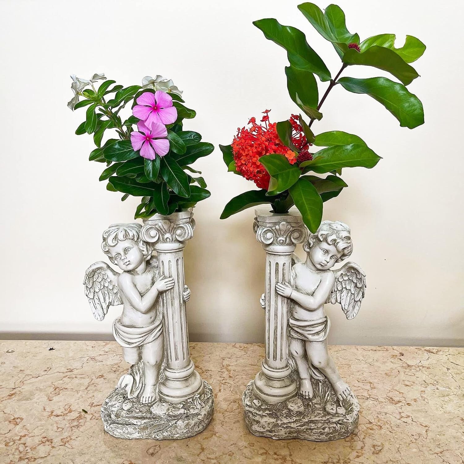 Outdoor 19.7 Inch Angel Garden Statue with Solar Lights - Ideal Gift Choice