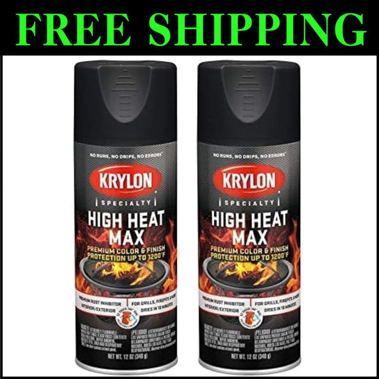 Max Protection Gloss Black Spray Paint - 12oz Cans, Heat & Rust Resistant