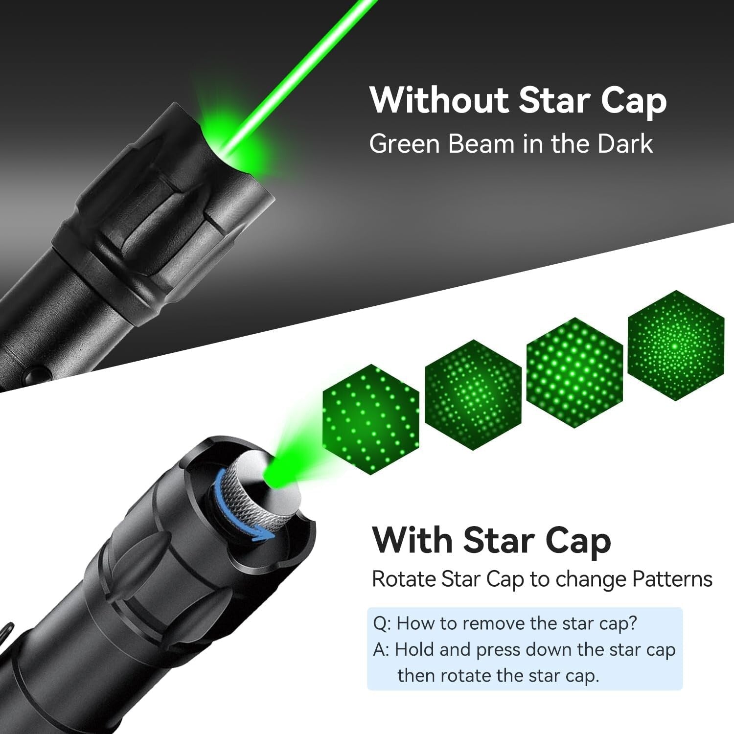Durable 4 Pack Aluminum Rechargeable Flashlights with Unique Starlight Patterns
