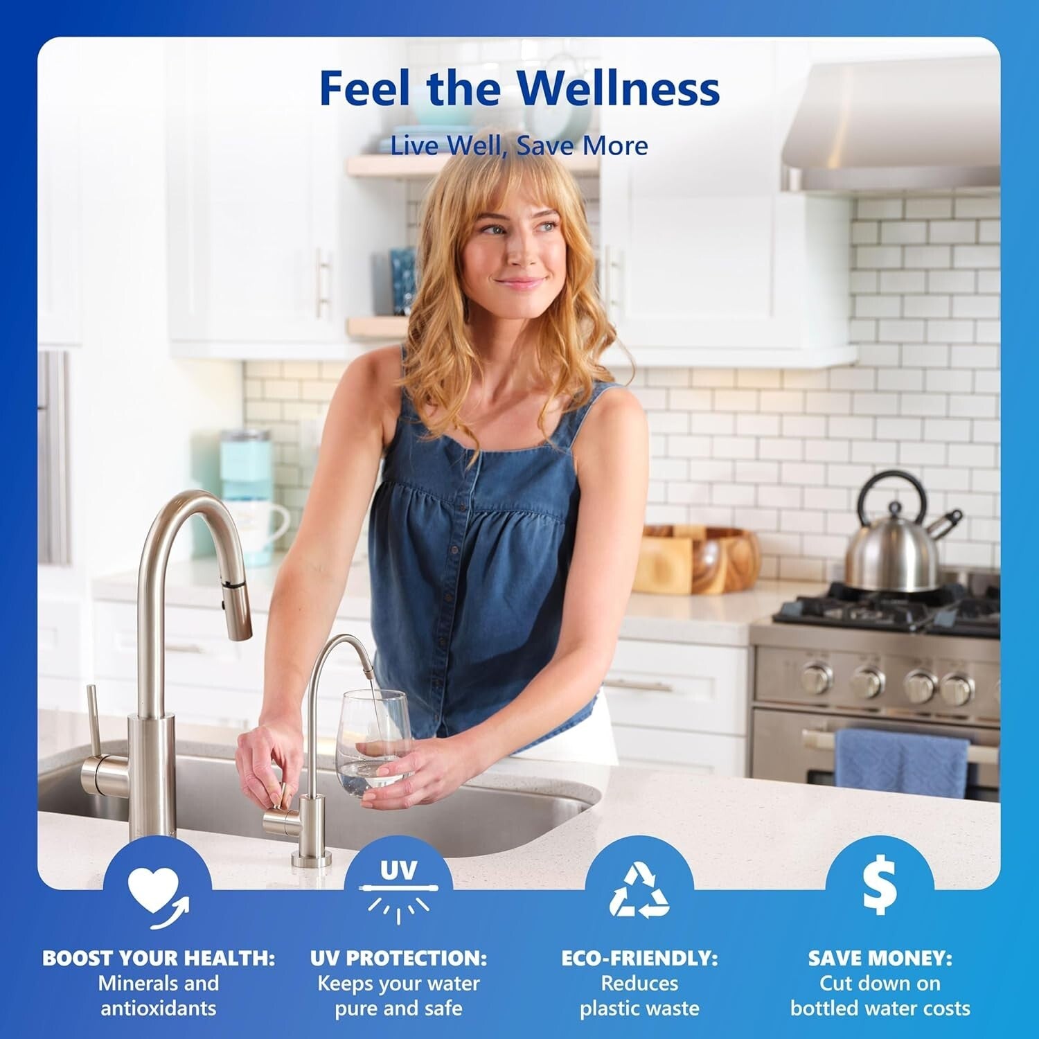 Compact RO Water Filtration System with UV & Alkaline Technology - 4 Gallon Tank