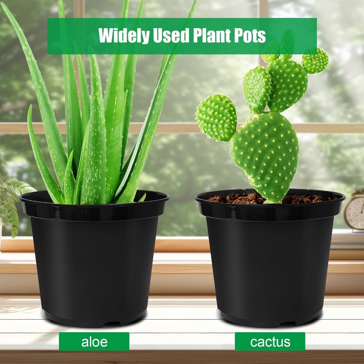 Durable Black 10-Inch Plant Pots with Drainage Holes – 10 Pack for Garden Lovers