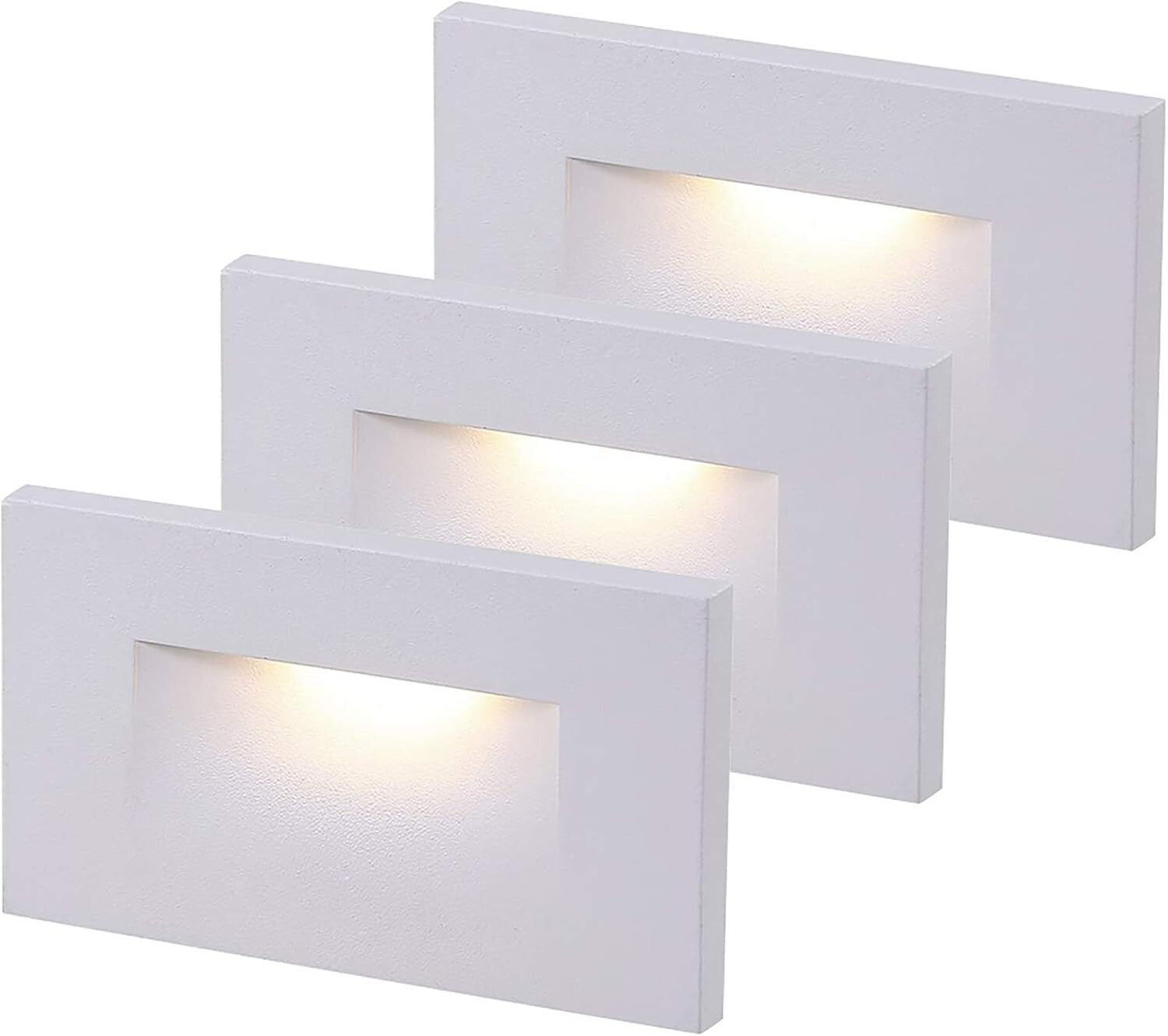 Elegant 3000K Warm White LED Step Lights, 3-Pack - Ideal for Indoor/Outdoor Use