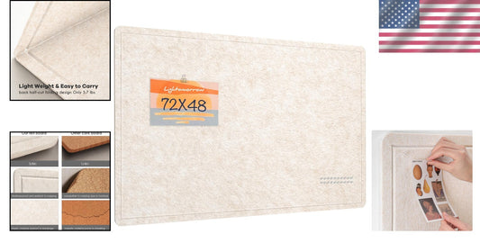 Elegant Frameless Large Felt Pin Board - 6' x 4' Decorative Display Board