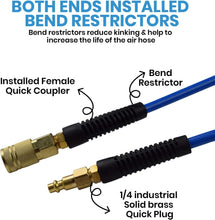Load image into Gallery viewer, 300 PSI Lightweight 100ft Air Hose - All-Weather Flexibility with Quick Couplers