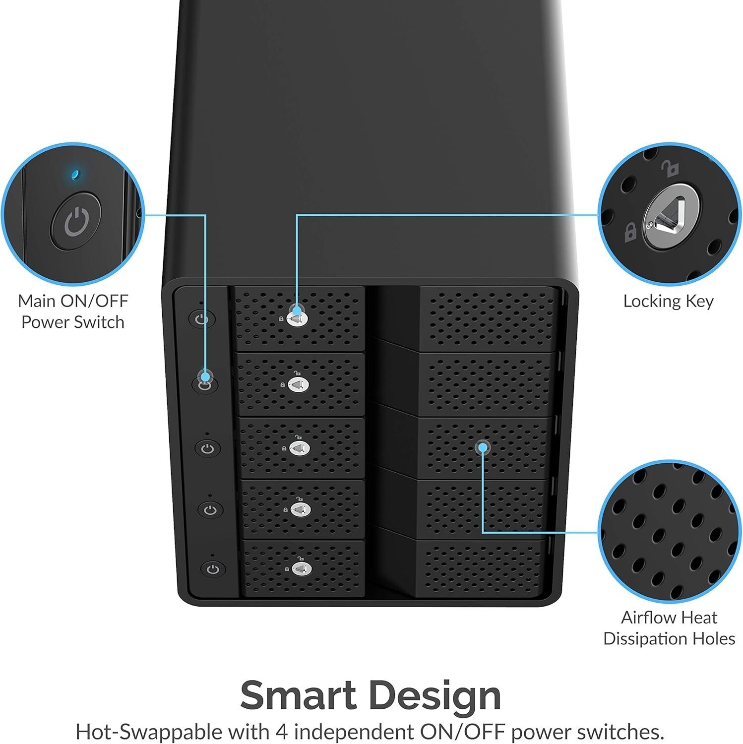 Effortless Data Management: 5-Bay SATA Docking Station with 10Gbps Transfer