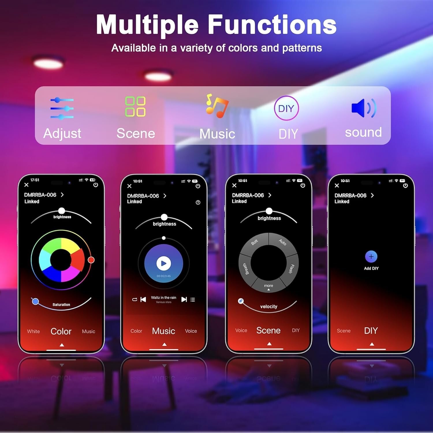 50FT Waterproof RGB Neon LED Rope Lights with Remote & App Control for Home D...