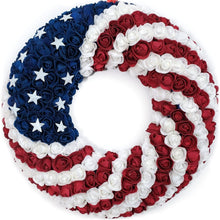 Load image into Gallery viewer, Elegant 18-Inch Indoor/Outdoor Patriotic Wreath - Ideal for Holiday Decoration