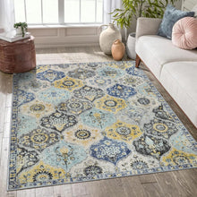 Load image into Gallery viewer, Durable 5x7 Washable Area Rug – Non-Slip Floral Pattern for High Traffic Areas