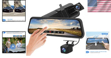 Load image into Gallery viewer, 10-Inch Full HD Touchscreen Mirror Dash Cam - Waterproof Dual Lens with G-Sensor