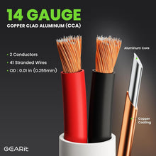 Load image into Gallery viewer, In-Wall Rated 14 Gauge 200ft Speaker Wire - Copper Clad Aluminum for Clear Sound