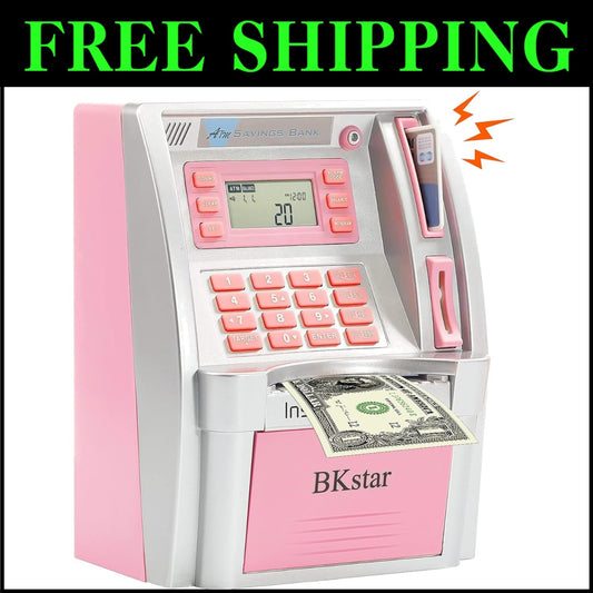 Secure Kids Talking Piggy Bank with Coin Recognition & Savings Goals Feature