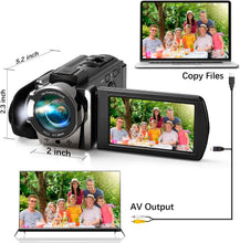 Load image into Gallery viewer, Compact 24MP Video Camera with 270° Rotating Screen &amp; Dual Batteries Included