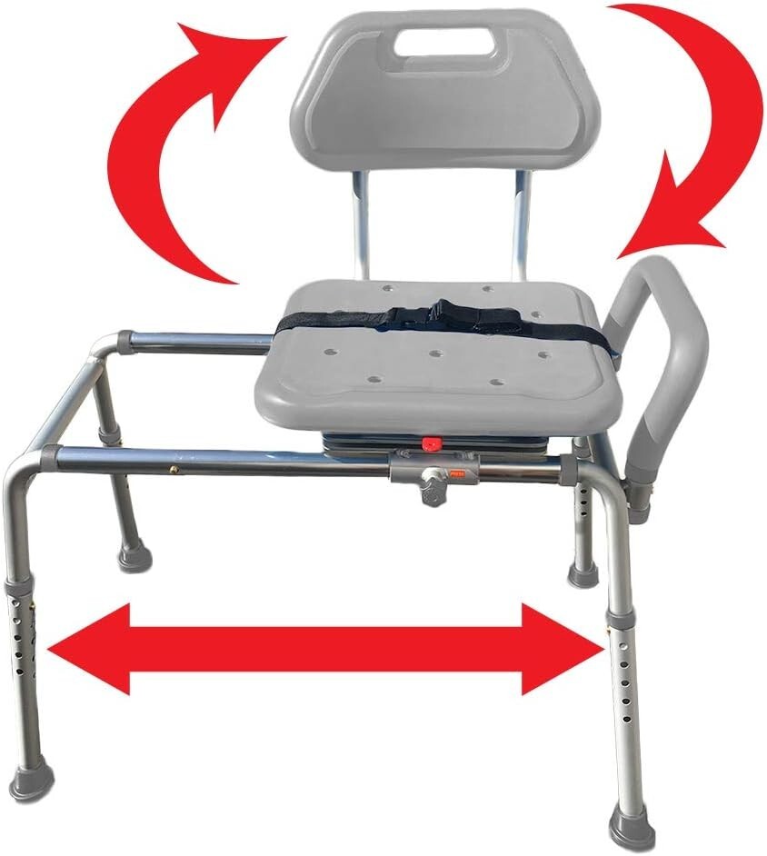 Tool-less Assembly Sliding Shower Chair with Comfort Padding - Ideal for Seniors