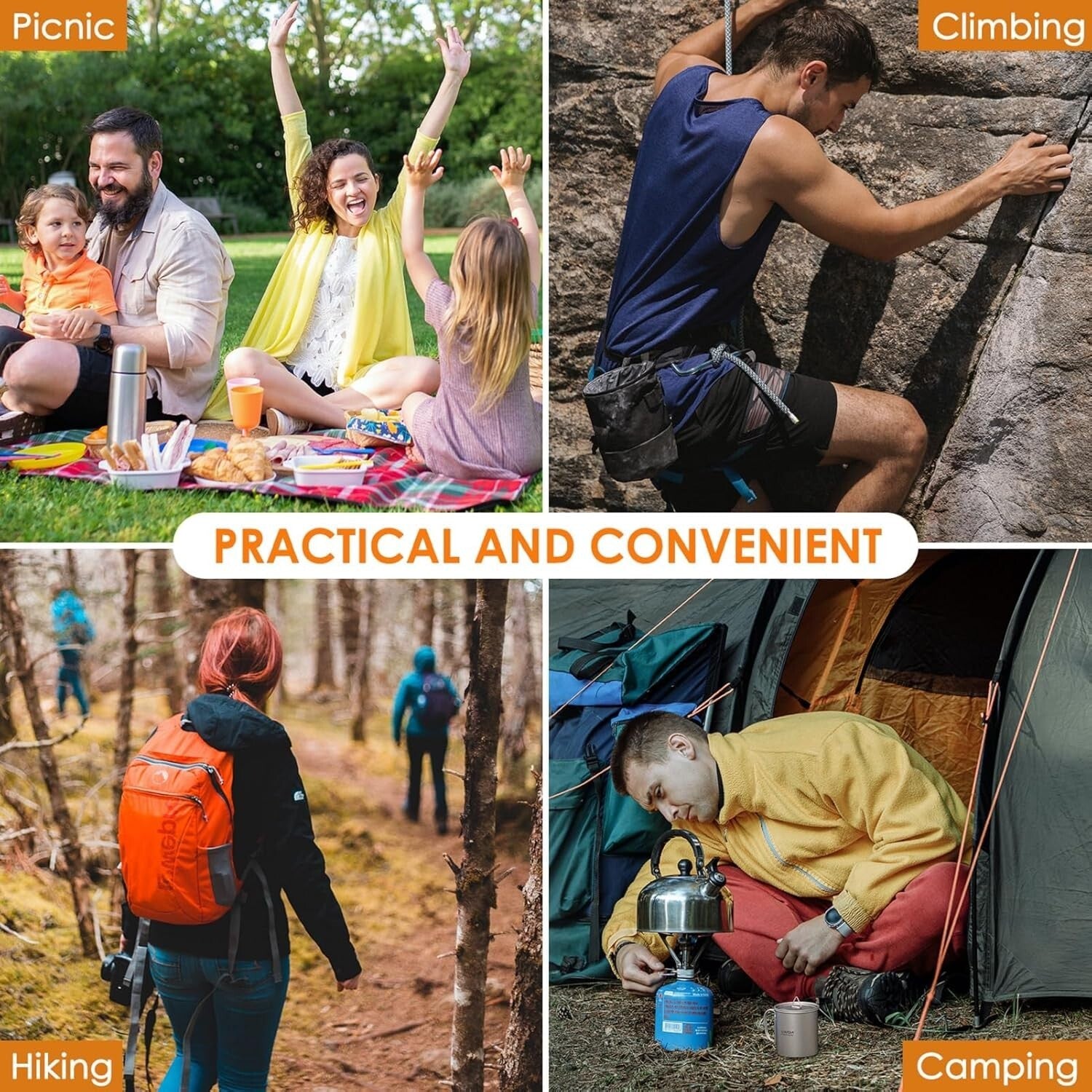 Durable Titanium Camping Cookware with 450ml Coffee Mug & Collapsible Spork