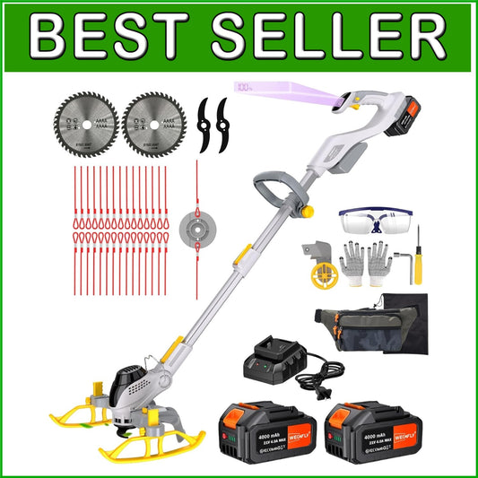 12-Inch Cordless String Trimmer & Edger with 3 Cutting Methods - Battery Powered