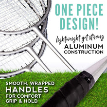 Load image into Gallery viewer, Family-Friendly Badminton Racket Set - Includes 4 Rackets &amp; Shuttlecocks