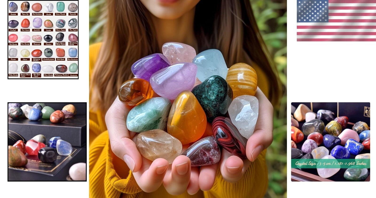 Extra Large Polished Stone Set: 25 Mixed Gemstones for Reiki & Chakra Balancing