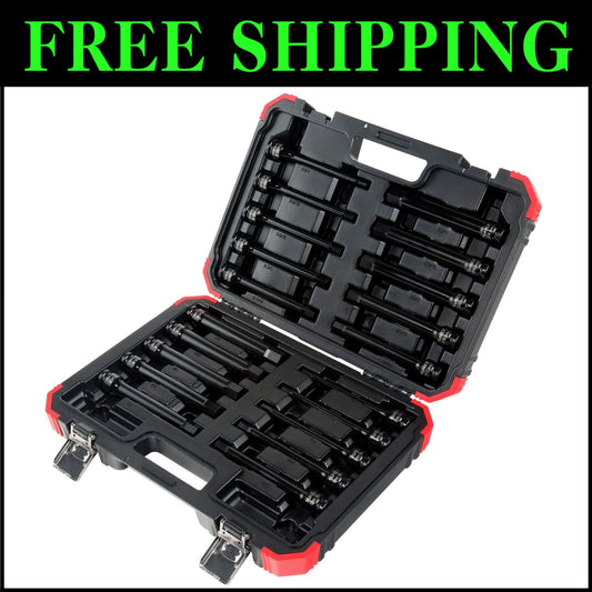 20pc 1/2" Drive Impact Hex Driver Set - Durable Steel for Versatile Fastening