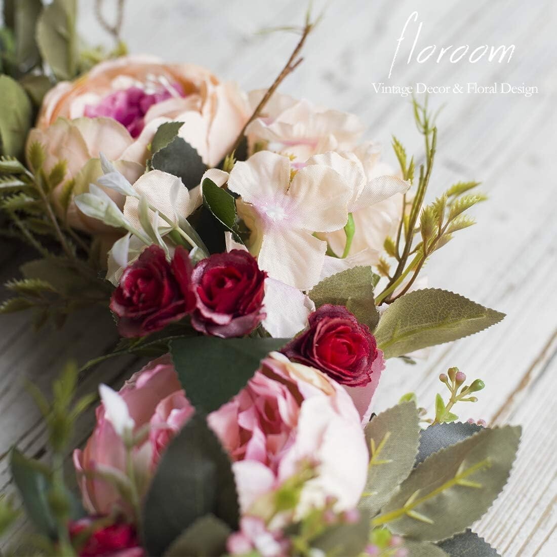 Durable 15.5''-16'' Flower Wreath - Elegant Spring and Summer Door Accessory